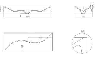 Накладная раковина Salini Sonata S-Stone 1401201MRF 120см RAL полностью